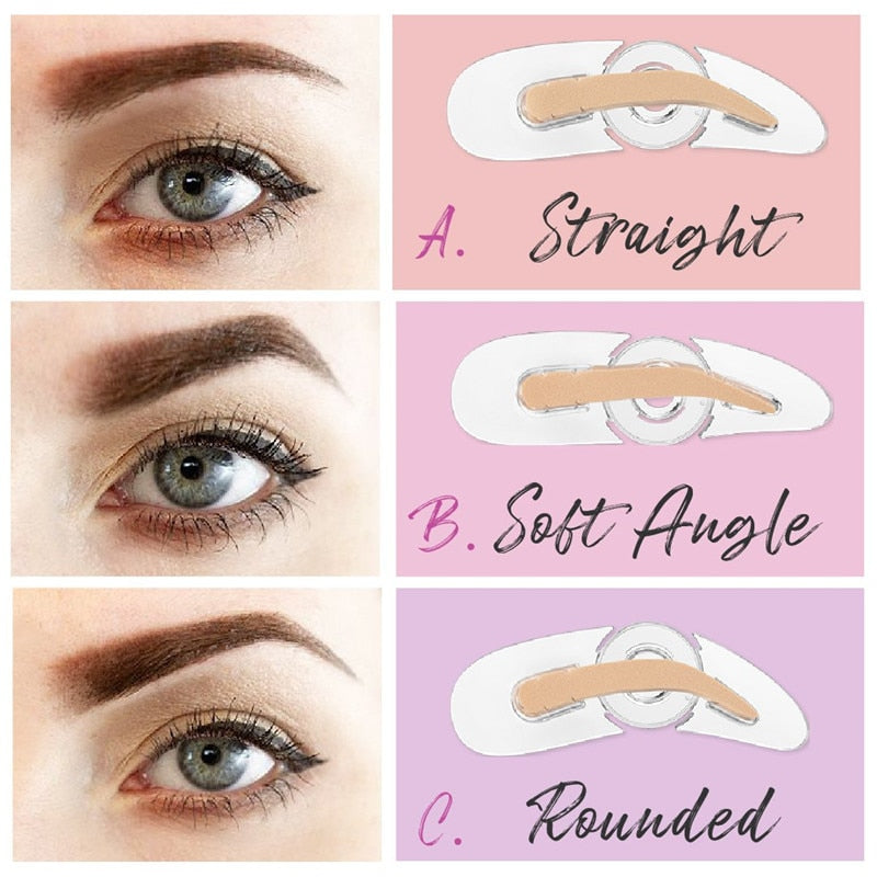 Adjustable Eyebrow Stamp Kit Double Color Perfect Arch Eyebrow Shadow Powder Palette Eyebrow Seal Eye Brow Enhancers Eye Brow