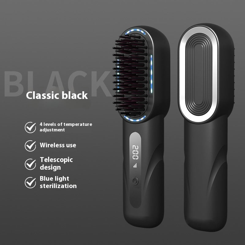 Negative Ion Straight Comb Blue Light Hair Care Hair Curler And Straightener Dual-use