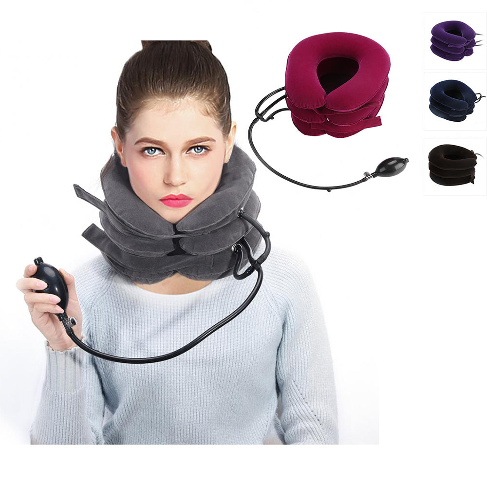 Neck cervical traction device inflatable collar Head Back Shoulder Neck Pain Headache health care massage device