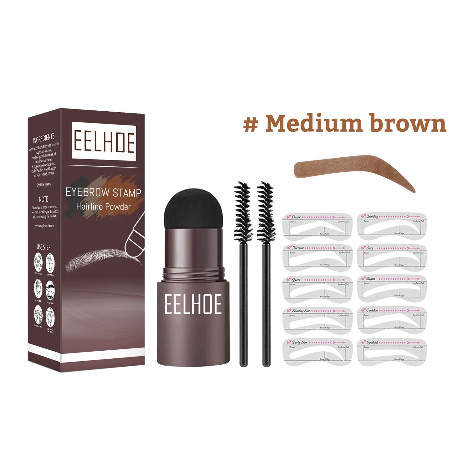 EELHOE Eyebrow Printing Mold Thrush Lazy Eyebrow Waterproof Anti-Sweat Hairline Powder Filling Makeup Eyebrow Cake Repairing Powder