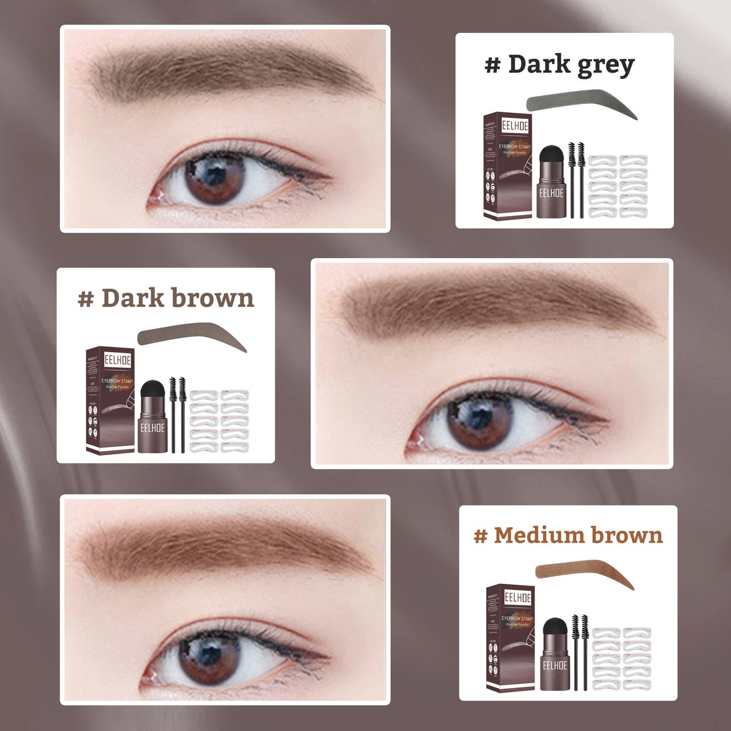 EELHOE Eyebrow Printing Mold Thrush Lazy Eyebrow Waterproof Anti-Sweat Hairline Powder Filling Makeup Eyebrow Cake Repairing Powder