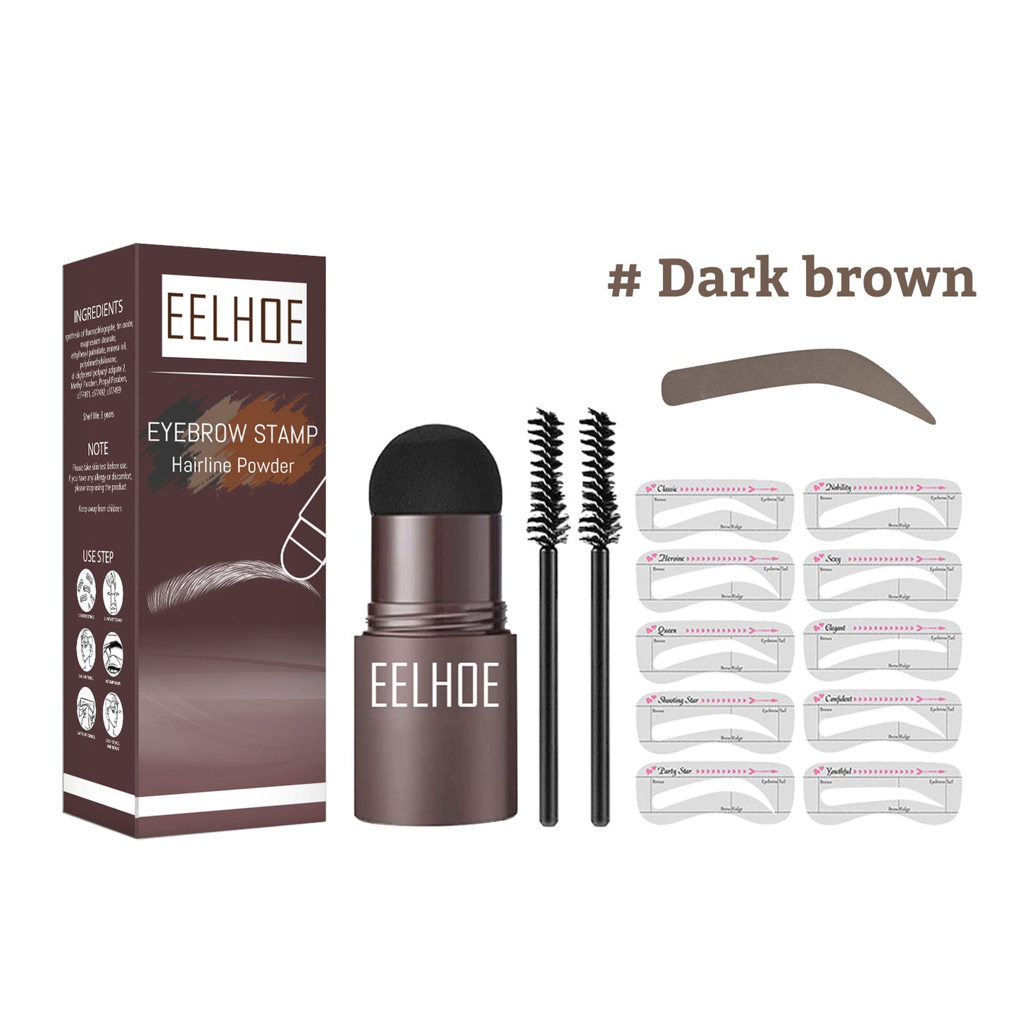 EELHOE Eyebrow Printing Mold Thrush Lazy Eyebrow Waterproof Anti-Sweat Hairline Powder Filling Makeup Eyebrow Cake Repairing Powder