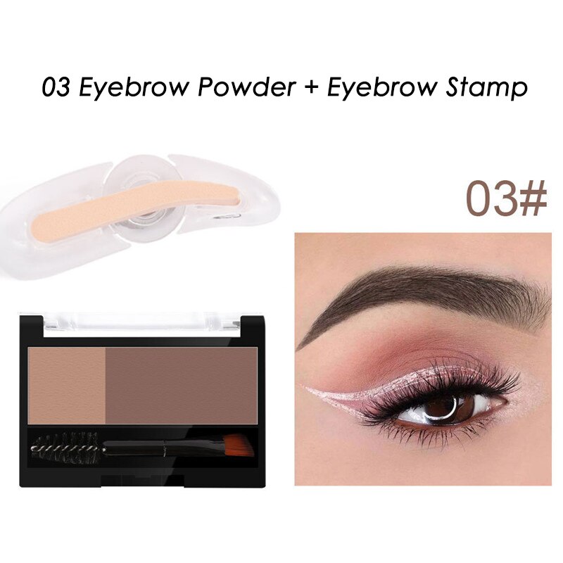 Adjustable Eyebrow Stamp Kit Double Color Perfect Arch Eyebrow Shadow Powder Palette Eyebrow Seal Eye Brow Enhancers Eye Brow